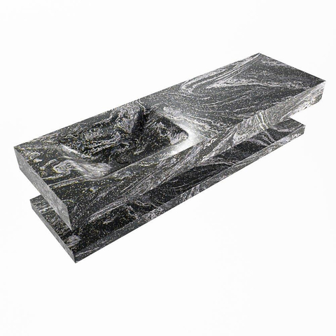 Mondiaz ALAN-DLUX Ensemble de meuble - 150cm - meuble Lava mat - 0 tiroirs - Lavabo Cloud Lava suspendu - vasque Gauche - 1 trou de robinet SW809122