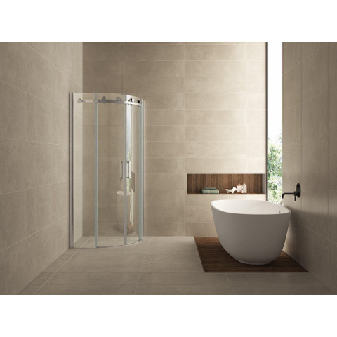 Wiesbaden Entra cabine quart de cercle avec 2 portes coulissantes 900 x 900 x 2000 x 8 mm nano verre transparent/chrome SW65836