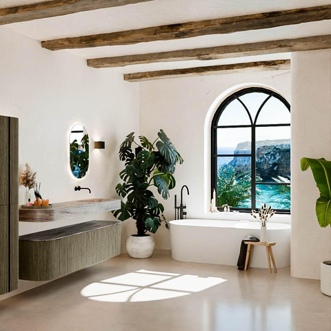 MONDIAZ THOR-DLUX 170cm badmeubel ronding links + rechts kleur Shadow met 1 lade en 2 deuren. Vrijhangende wastafel CLOUD Rechts zonder kraangat kleur Oza. SW1465703