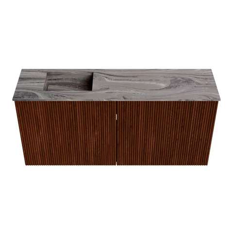 Mondiaz JOYA-DLUX 90cm toiletmeubel - kleur Ruby - Wastafel FAYE positie Links Zonder kraangat kleur Sombra. SW1425677