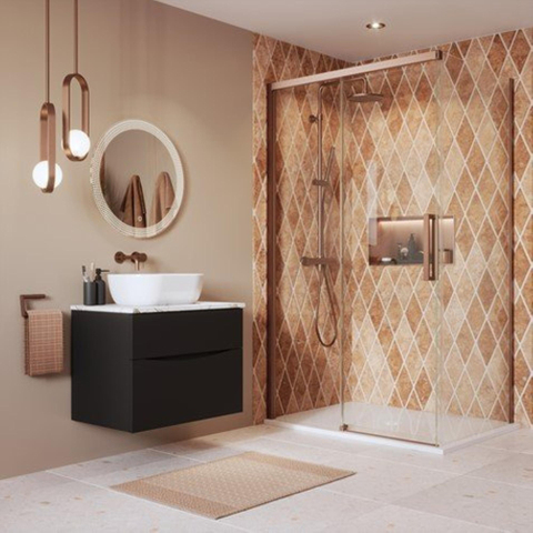 Crosswater Asura panneau latéral pour porte coulissante - 80cm - bronze brossé SW1176665
