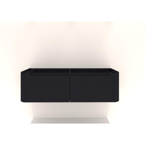 H&R badmeubelen Juice Meuble sous vasque - 140x45x40cm - coins arrondis - 2 tiroirs - poignée intégrée - anthracite mat SW867560
