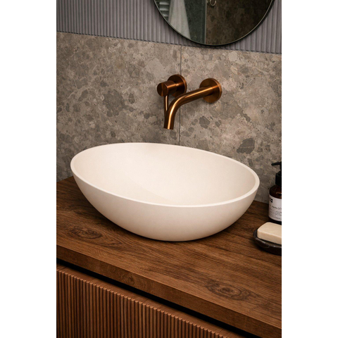 Zeza Element Waskom - 41x41x14cm - solid surface - mat crème (beige) SW1440417