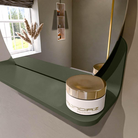 Mondiaz SPOT miroir – Ø 40 cm – avec tablette – Army (vert) SW1235483