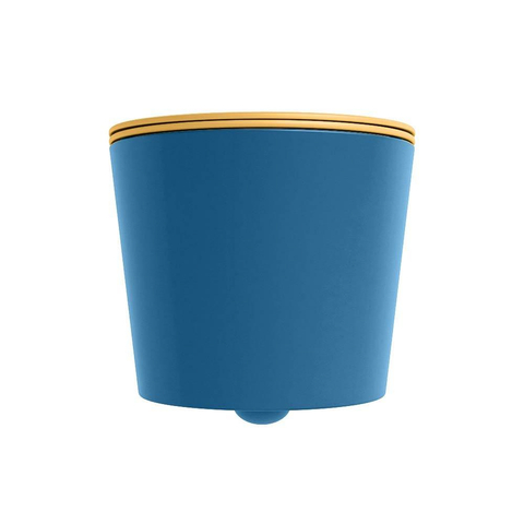 Mondiaz LAVIE hangtoilet – spoelrandloos – 36 x 53 cm – met softclose zitting – Jeans (blauw), zitting Ocher (geel) SW1208665