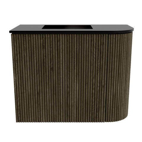 Mondiaz JOYA Meuble de toilette 51,6cm - arrondi droit couleur Shadow - Lavabo FAYE position Gauche 1 trou de robinet couleur Urban SW1421499