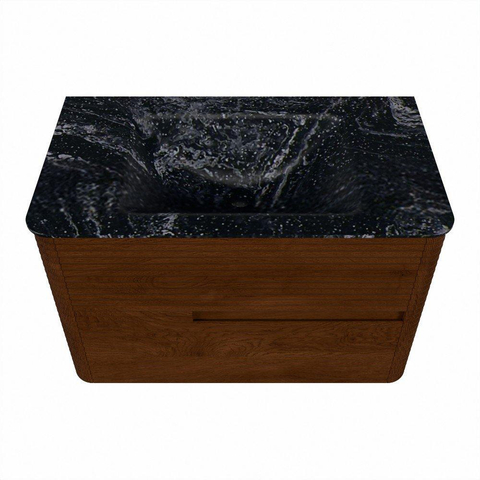 Mondiaz CIRO-DLUX Badkamermeubelset - 80x45x50cm - Solid surface wastafel Lava - 1 wasbak Midden - 1 kraangat - 2 lades - Ruby SW1531567