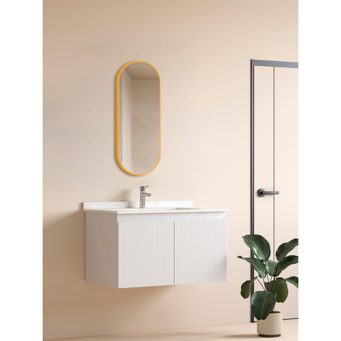 Saniclass Retro Line miroir – ovale – 38 x 90 cm – Or mat SW643429