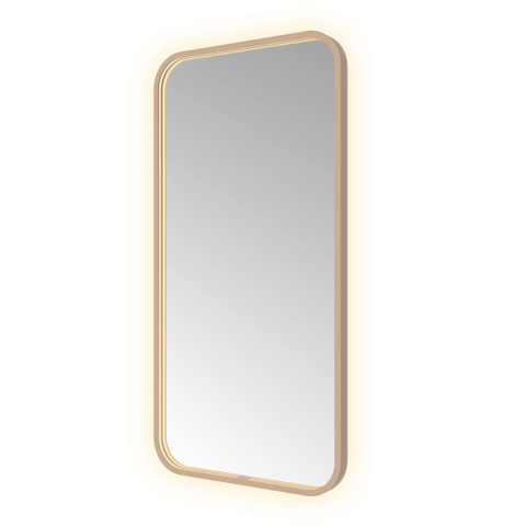 Hotbath &MORE Spiegel - 50x100cm - direct en indirect LED - spiegelverwarming - color changing - dimbaar - met afstandsbediening - PVD - geborsteld koper SW1246082
