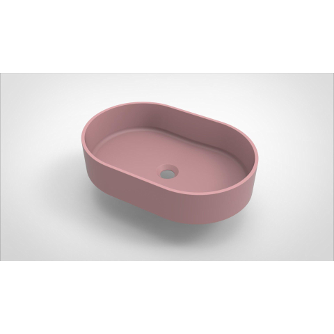 Arcqua Case waskom - 55x36cm - Ovaal - Cast marble Roze Mat SHOWROOMMODEL SHOW27141