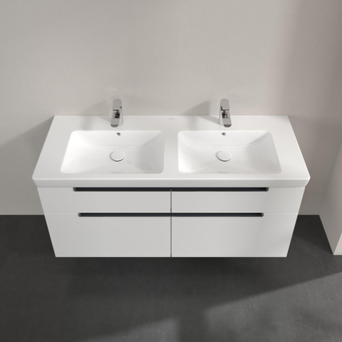 Villeroy & Boch Subway 2.0 wastafelonderkast - 128.7x59x44.9cm - glans wit SW118776