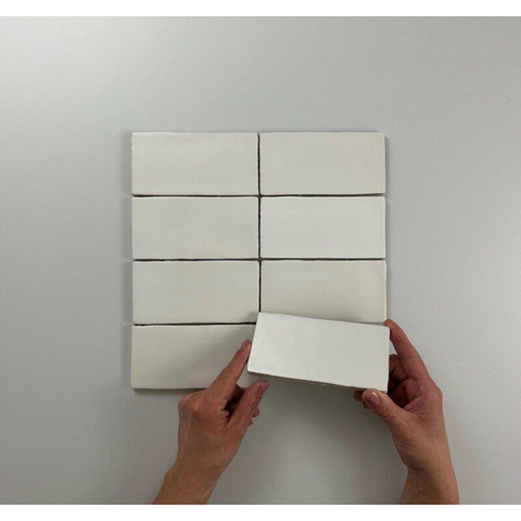 Terravito Galeno carreau mural - 7,5x15cm - 8,5mm - Rectangle - blanc/crème mat SW359685