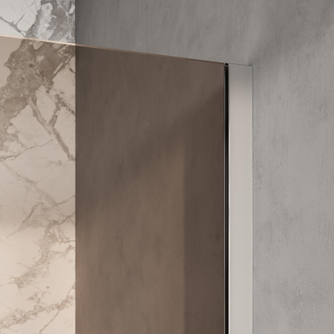 BRAUER Oblivion Badwand - 80x140- brons glas - incl. glascoating - chroom SW1580986