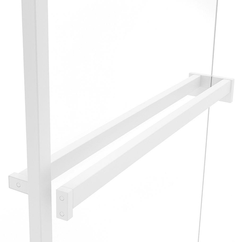 Fortifura Galeria handdoekrek voor inloopdouche - klemmen - 140cm - inkortbaar - mat wit SW1212786