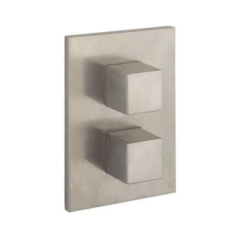Crosswater WaterSquare Boîte d'encastrement - thermostatique - 3 fonctions - inox brossé SW648371