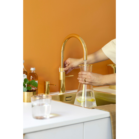 Quooker BE Fusion Round kokendwaterkraan - draaibare uitloop - PRO3 reservoir - Warm / kokend water - Verguld glans SW795617