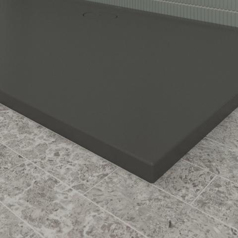 Villeroy & Boch Ecora douchebak - 180x100x3.5cm - afvoer lange zijde - anthracite (antraciet) SW1558904