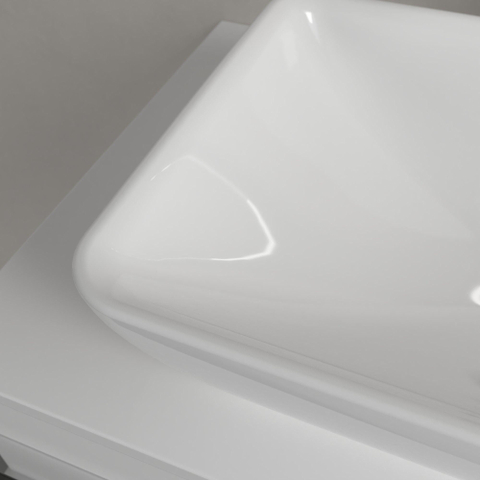 Villeroy & Boch venticello semi - inbouw opzetwastafel - zonder kraangat - 55x36cm - met overloop - White Alpine (glans wit) 1025158