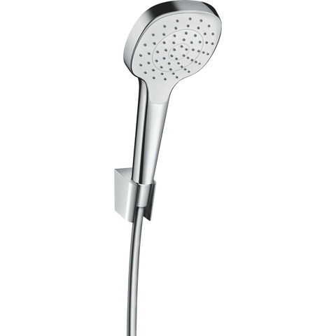 Hansgrohe Croma select e PorterS badset - met Croma - select E - 1jet - handdouche - met wandhouder - met isiflex B - doucheslang - 125cm wit/chroom - wit chroom 0605480