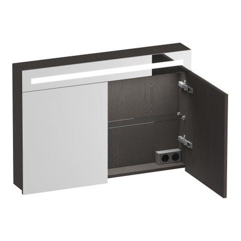 BRAUER Promise armoire de toilette - 100x70x15cm -- avec éclairage 2 portes miroir Timber Anthracite SW1203719