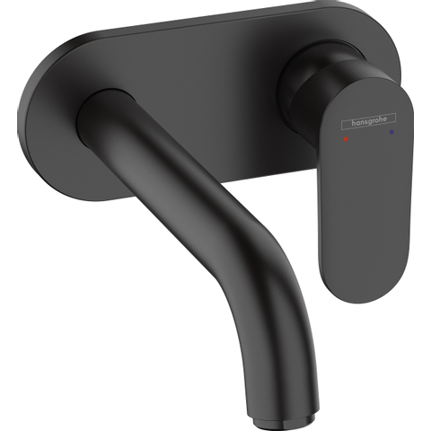 Hansgrohe Vernis Blend 1 greeps wastafelkraan - inbouw - voor wandmontage - voorsprong 20 - 7 cm - mat zwart SW651528