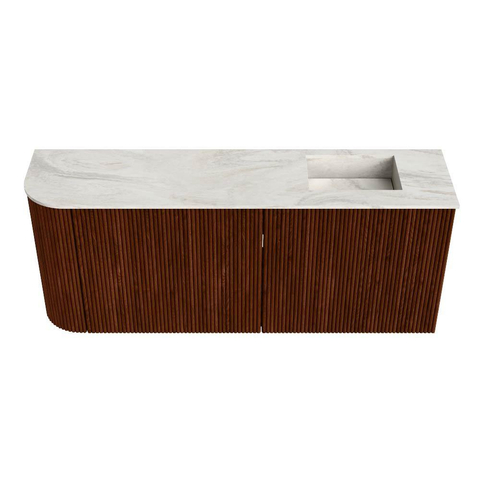 Mondiaz JOYA-DLUX 101.6cm toiletmeubel - ronding links kleur Ruby - Wastafel FAYE positie Rechts Zonder kraangat kleur Ostra. SW1423833