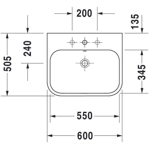 Duravit Happy D.2 Meubelwastafel - 60x50.5cm - met 1 kraangat - met overloop - wit SW223290
