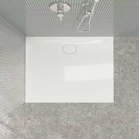 Villeroy & Boch Ecora douchebak - 120x90x3.5cm - afvoer lange zijde - white alpine (wit) SW1558861