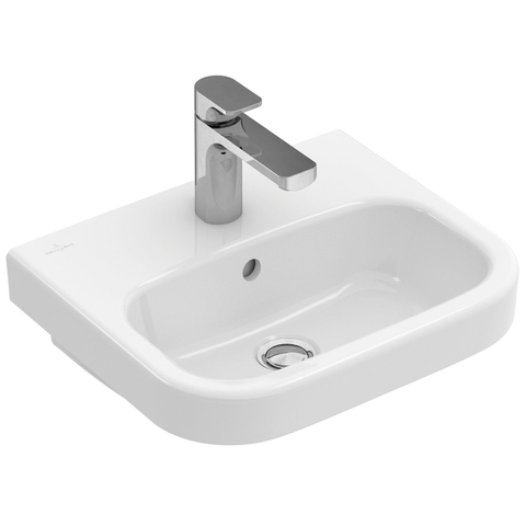 Villeroy & Boch Architectura fontein - met kraangat rechts - zonder overloop - 36x26cm CeramicPlus - White Alpine (glans wit) SW68796