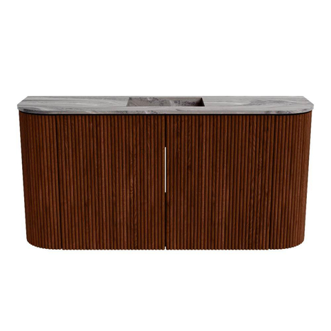 Mondiaz JOYA-DLUX 83.2cm toiletmeubel - ronding links en rechts kleur Ruby - Wastafel FAYE positie Midden Zonder kraangat kleur Sombra. SW1425705