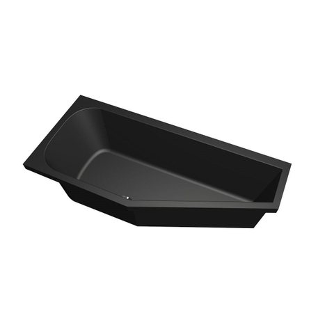 Xenz Lagoon Baignoire d''angle - 160x75x48 - bonde au milieu - gauche - compact - acrylique - ebony SW102957