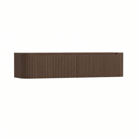 H&R Badmeubelen Juice Wastafelonderkast - 180x45x40cm - afgeronde hoeken - 2 lades - geïntegreerde greep - coffee SW1491239
