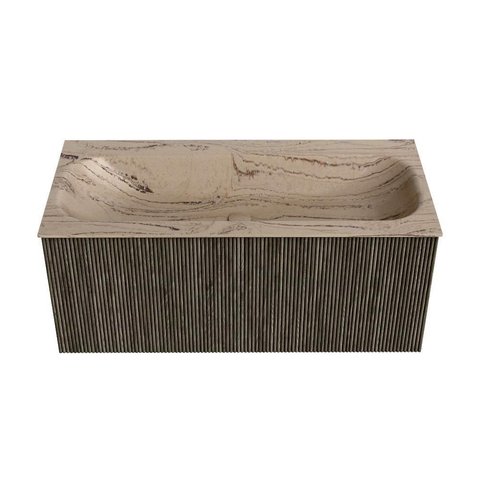 MONDIAZ KURVE-DLUX Meuble de salle de bains 100cm couleur Shadow avec 1 tiroir et 0 porte. Lavabo BIG MEDIUM Milieu 1 trou de robinet Arena. SW1431429