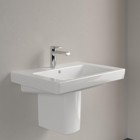 Villeroy & Boch Subway 2.0 wastafel - 65x47cm - 1 kraangat - met overloop CeramicPlus - White Alpine (glans wit) 1024071