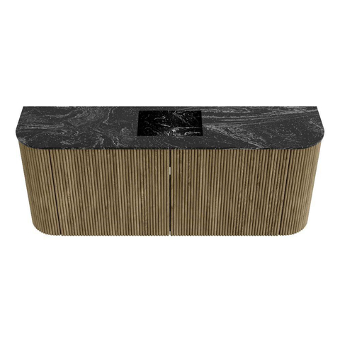 Mondiaz JOYA-DLUX Meuble de salle de bains 103.2cm - arrondis gauche et droite couleur Dusk - Vasque FAYE position Milieu Sans trou de robinet couleur Lava SW1423268
