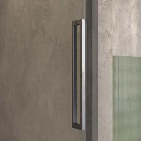 BRAUER Stellar Porte de niche - 2 pièces - 140x200cm - porte battante - revêtement de verre - réversible - verre clair - Acier inoxydable brossé PVD SW1418075