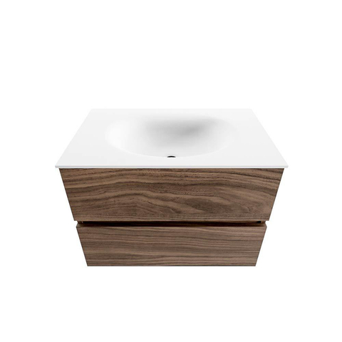 Mondiaz VICA meuble sous lavabo de salle de bains - 70cm - 2 tiroirs - lavabo Moon Talc - 1 trou pour robinet - Mocha SW1187260