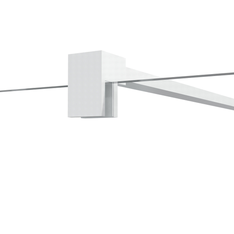 FugaFlow Eccelente Vetro Cabine de Douche - 80x80x200cm - charnières - poignée de porte - barre de stabilisation - plat - verre de sécurité clair - Mat blanc SW1222889