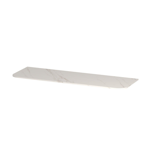 INK Concept R Plan de lavabo - 140x45x1.2cm - pour meuble bas arrondi - Céramique - Calacatta mat SW1406079