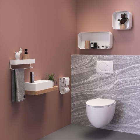 Sealskin Brix Porte-rouleau de papier toilette Métal Blanc SW196163