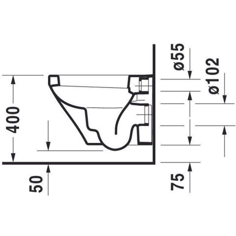 Duravit DuraStyle WC suspendu – compact – 37 x 48 cm – blanc brillant SW54185