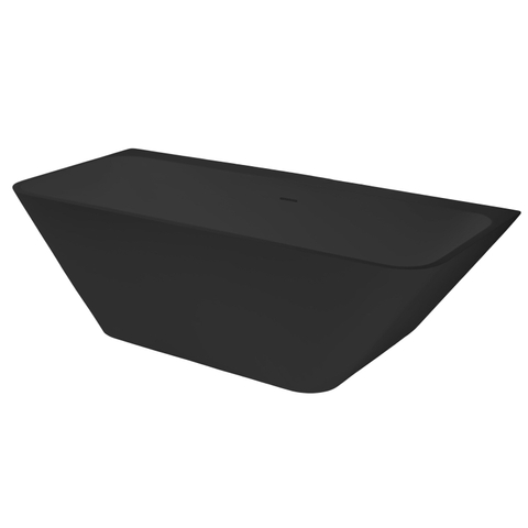 Best Design Borgh half vrijstaand bad 180x85x55cm solid surface mat zwart SW438762
