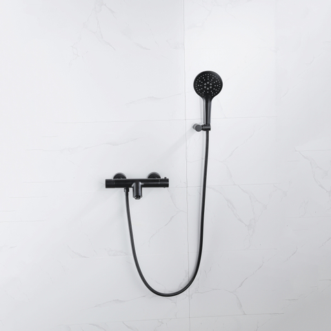 Fortifura Calvi Handdouche - ø12cm - rond - 3 standen - mat zwart SW496816