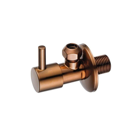 Fortifura Calvi Hoekstopkraan - haaks - 1/2" wandaansluiting - 3/8" - 10mm knel aansluiting - slang - PVD - geborsteld koper SW1123169