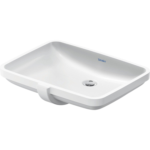 Duravit No.1 Halfinbouwwastafel - 55x45.5cm - zonder kraangat - met overloop - glans wit SW723716