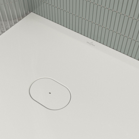 Villeroy & Boch Ecora douchebak - 160x80x4.5cm - afvoer korte zijde - white alpine (wit) SW1558923