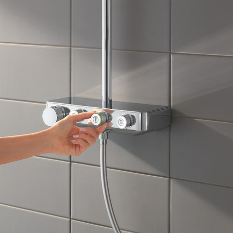 Grohe Euphoria SmartControl opbouw regendoucheset – 31 cm vierkante hoofddouche – staafhanddouche – met omstel – chroom SW209453