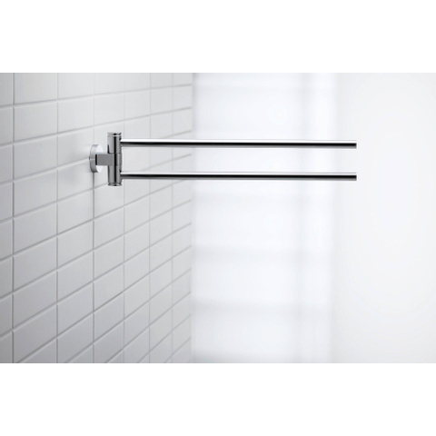 Duravit D-code 2 lids handdoekhouder - 44.5cm - hoogglans chroom GA49408