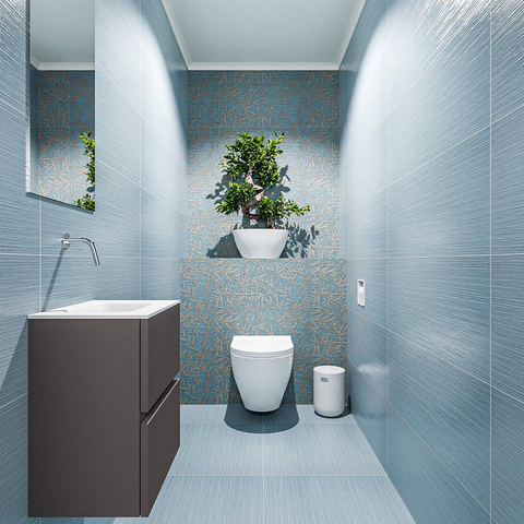 MONDIAZ ADA Toiletmeubel 40x30x50cm met 0 kraangaten 2 lades dark grey mat Wastafel Lex midden Solid Surface Wit SW472540