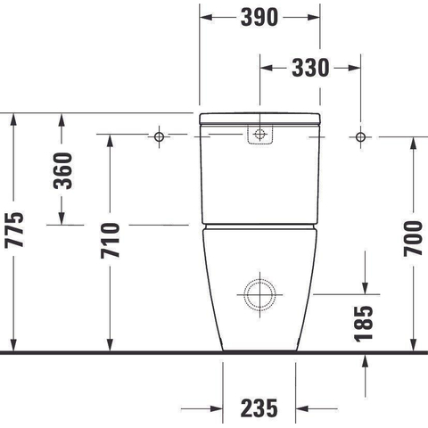 Duravit D-neo Duoblokpot - diepspoel - rimless vario - 37x65x40cm - zonder reservoir - glans wit SW640485